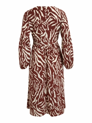 VISULLA L-S MIDI DRESS -RX Tortoise Shell/