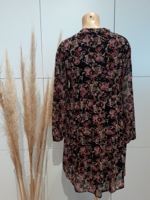 VMLILO L-S V-NECK DRESS EXP L Black/LEAVES AN