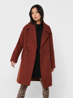 JDYSTORM BIG COLLAR JACKET OTW Cherry Mahogany