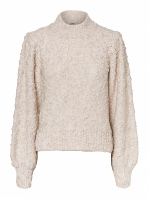 VMDIANABUBLA LS HIGHNECK BLOUS Birch