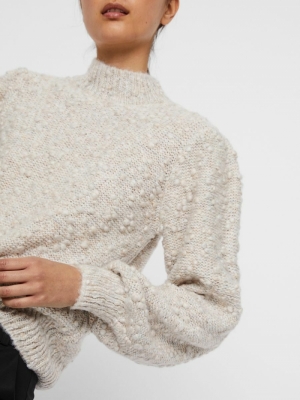 VMDIANABUBLA LS HIGHNECK BLOUS Birch