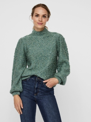 VMDIANABUBLA LS HIGHNECK BLOUS Oil Blue