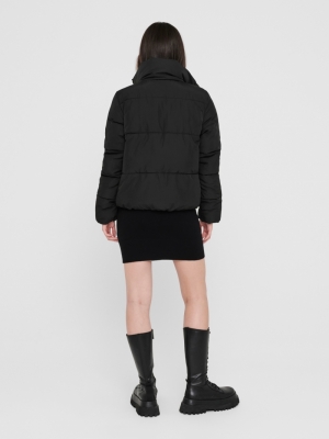 JDYNEWERICA SHORT PADDED JACKE Black/SILVER ZI