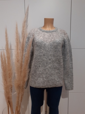 VMDAISY LS O-NECK BLOUSE GA Light Grey Mela
