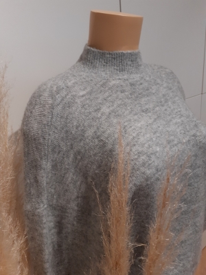 VMSIMONE LS HIGHNECK BLOUSE GA Light Grey Mela