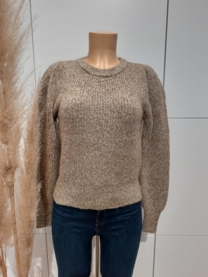 VMPEPPER LS O-NECK BLOUSE GA Sepia Tint/w. B