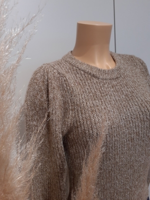 VMPEPPER LS O-NECK BLOUSE GA Sepia Tint/w. B