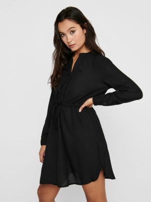 ONLCORY L-S V-NECK TUNIC WVN N Black