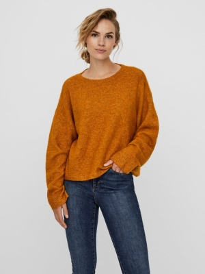 VMPLAZA LS BOXY BLOUSE GA BOO Buckthorn Brown