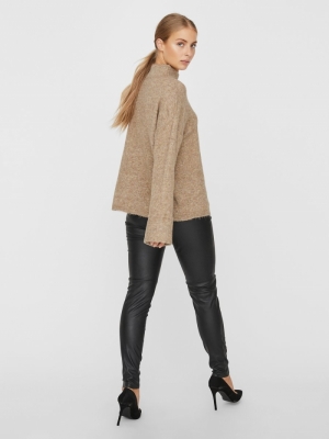 VMPLAZA LS HIGHNECK BLOUSE GA Sepia Tint/MELA
