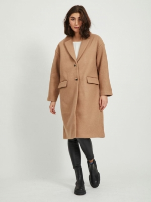 VICALLEE WOOL COAT-SU-DES Tigers Eye