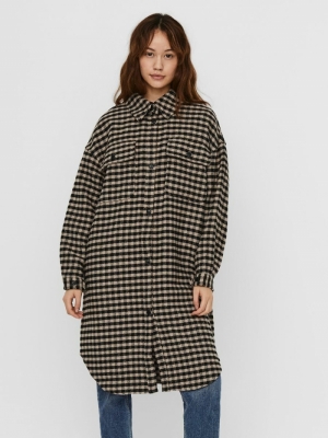 VMELAINE LONG SHIRT LONG JACKE Nomad/BLACK