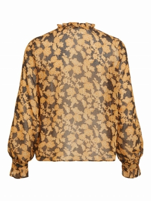 OBJSILJE L-S TOP A AU20 Black/HONEY GIN