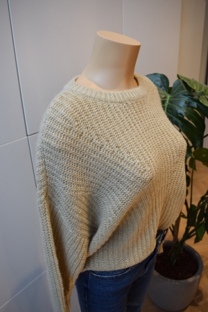 ONLFIOLA L-S GLITTER PULLOVER Pumice Stone/PA