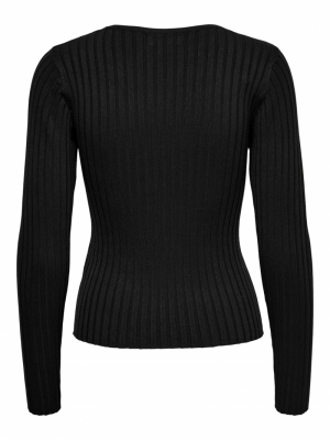 JDYLANU L-S V-NECK PULLOVER KN Black