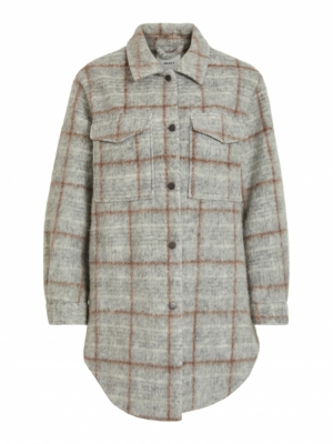 OBJSOLA LONG SHIRT REP Light Grey Mela