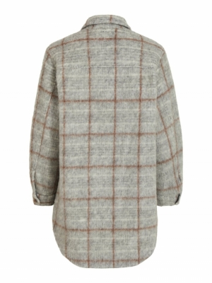 OBJSOLA LONG SHIRT REP Light Grey Mela