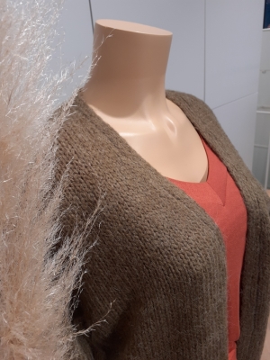 VMDARYA LS OPEN CARDIGAN REP L Sepia Tint/MELA