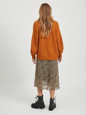 VISUBA KNIT OPEN L-S CARDIGAN Pumpkin Spice/M