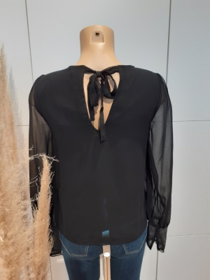 VMCAROLINE L-S PLEAT TOP VIP Black