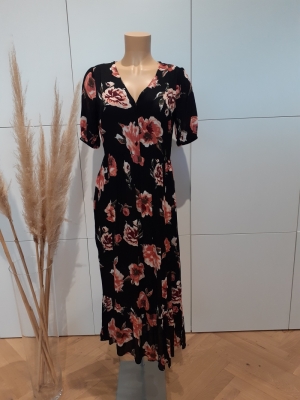 PCRIMMA 2-4 LONG DRESS Black/BIG FLOWE