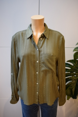ONLVIOLA L-S LUREX SHIRT WVN Kalamata/SILVER