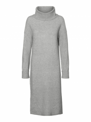 VMGAIVA LS COWL NECK DRESS GA Light Grey Mela