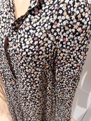 PCREBA LS MIDI DRESS BC Black/DITSY