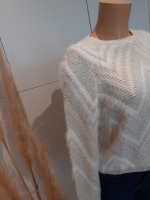 VMLORISSA LS O-NECK BLOUSE Birch/W. SNOW W