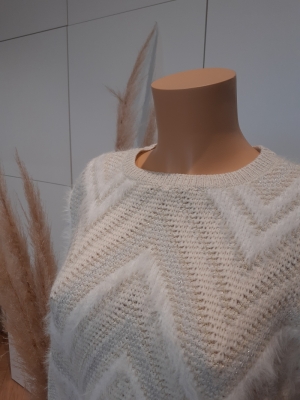 VMLORISSA LS O-NECK BLOUSE Birch/W. SNOW W