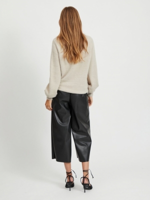 VIFEAMI BALLOON KNIT TOP-SU - Simply Taupe