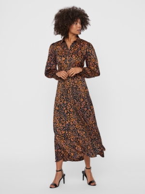 VMSANDRA LILLIAN L-S SHIRT DRE Black/SANDRA