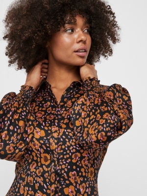 VMSANDRA LILLIAN L-S SHIRT DRE Black/SANDRA