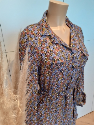 PCRIE LS MIDI SHIRT DRESS D2D Kentucky Blue/F