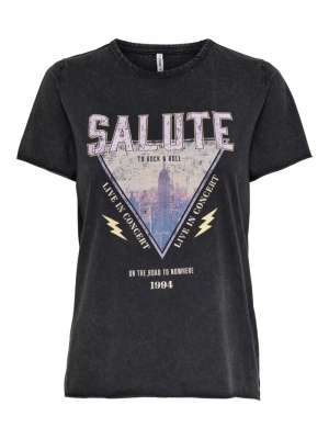 ONLLUCY LIFE REG S-S ROAD TOP Black/SALUTE