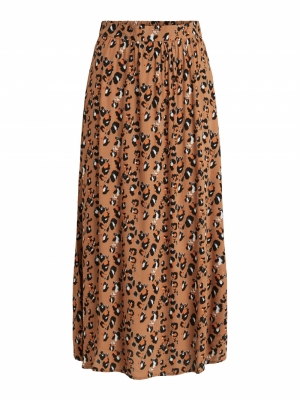VIKITTIE HW MIDI SKIRT-PB Tigers Eye/W. B