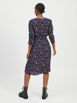 VIKITTIE L-S DRESS-PB Navy Blazer/W.