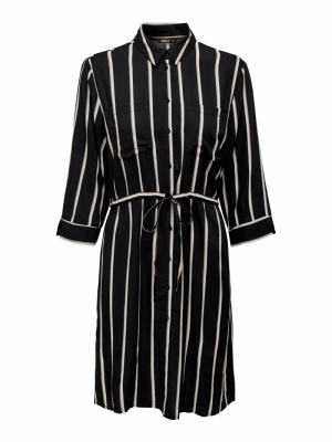 ONLTAMARI 3-4 SHIRT DRESS WVN Black/WHITE/CAM