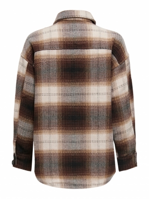 JDYTOBY CHECK SHIRT JACKET OTW Chicory Coffee/