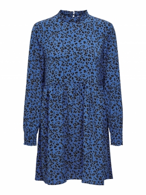JDYPIPER L-S SHORT DRESS WVN N Blue Iolite/SIL