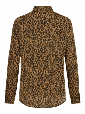 VILUCY BUTTON L-S SHIRT - FAV Butternut/WILD
