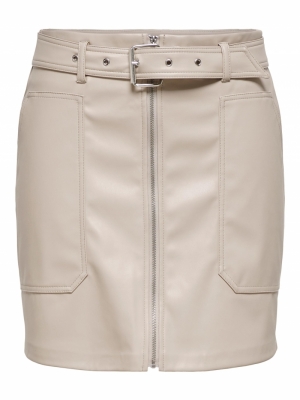 JDYALASKA MW FAUX LEATHER SKIR Chateau Gray