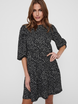 ONLZILLE NAYA 3-4 SHORT DRESS Black/SIMPLY GR