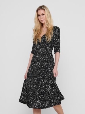 ONLZILLE NAYA 3-4 LONG DRESS J Black/SIMPLY GR