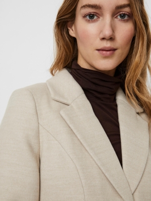 VMCALACINDY SS21 3-4 JACKET BO Birch/MELANGE