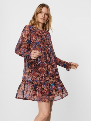 VMHANNA L-S PLEAT DRESS FD20 G Mecca Orange/HA