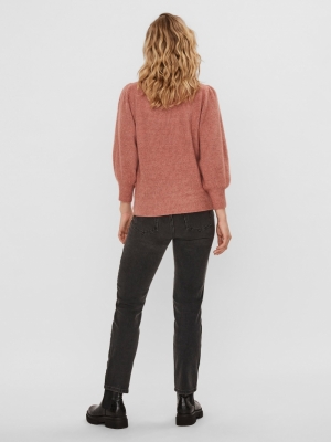 VMELLA 3-4 RIB BLOUSE GA BOO Old Rose/MELANG