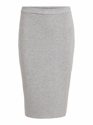 VISIF SLIT PENCIL SKIRT Light Grey Mela