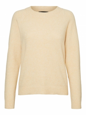 VMDOFFY LS O-NECK BLOUSE GA CO Cornsilk/MELANG