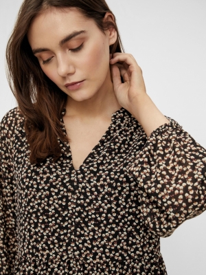 OBJMILA GIA L-S DRESS NOOS Black/FLOWERS